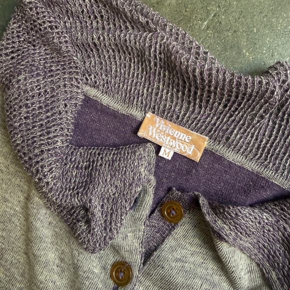 Vivienne Westwood New 2014 Gold Label Purple Knitted Silk Yarn Polo - Picture 9 of 16